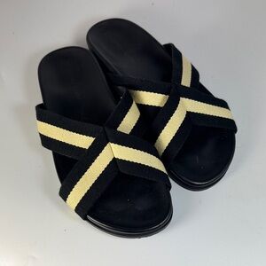 Jenni Kayne size 41 Black/Beige Sandal, slide on mule